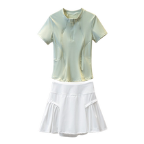 Sports suit for women summer Internet celebrity quick-drying professional running half-zip top Pilates training fitness yoga clothing