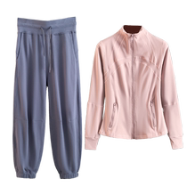 Running sports suit for women spring 2024 new morning running quick-drying casual training yoga gym badminton suit