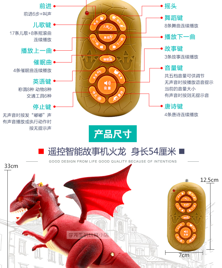 Khủng long điện quá khổ đi bộ Tyrannosaurus đẻ trứng chiếu với đôi cánh điều khiển từ xa cậu bé trẻ em di chuyển đồ chơi