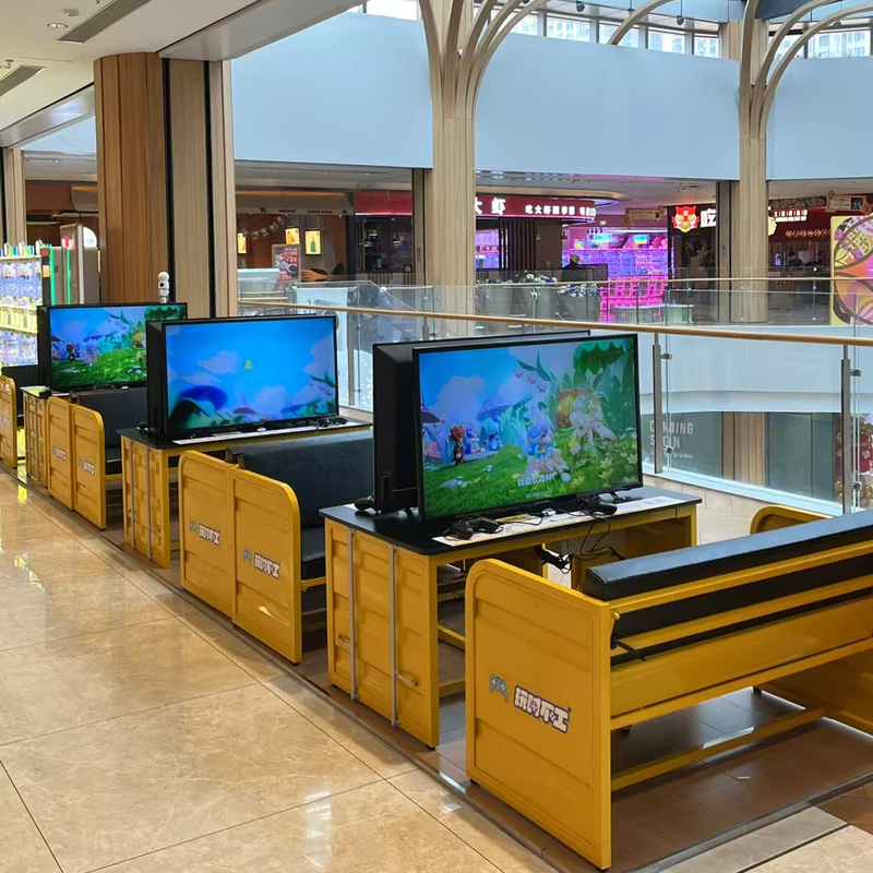 Industrial-Style Gaming Room, Computer Game Hall, Internet Cafe, Double Sofa Chairs, Commercial Tables and Chairs for Malls