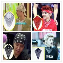 Hair band ins cool polyester large towel cashew flower hip hop headscarf hiphop headscarf hip hop hair band Korean fashion