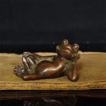 Antique alloy copper free frog incense insert tea pet tea table coffee table Zen decoration creative cute tea pet small ornaments
