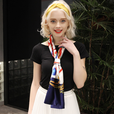 丝巾女春秋款小长条搭配衬衫夏季仿窄真丝围巾洋气时尚搭西装领带