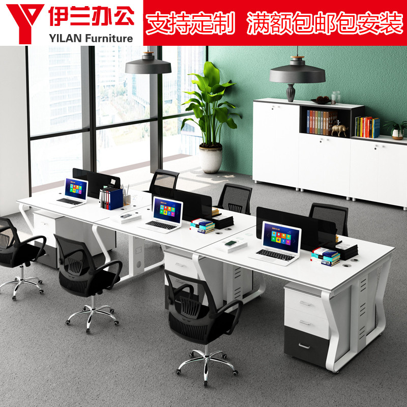 Simply modern double staff deskoffice furniture four-person screen staff desk combined six-person office card seat