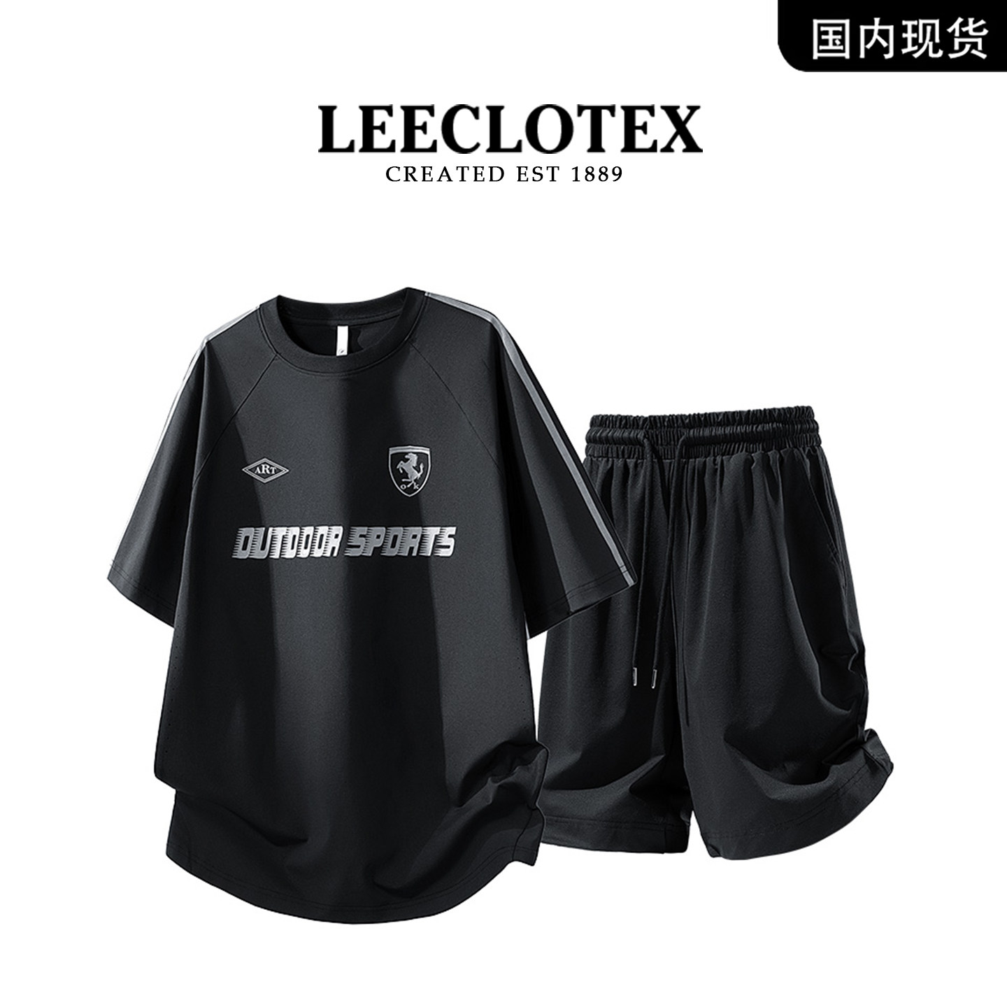 LEECLOTEX, официальная аутентичная новинка лета 2026, футболка с короткими рукавами, спортивный костюм, мужские повседневные шорты с короткими рукавами