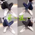 2018 mới thu đông và quần lọt khe, quần lửng nữ cạp cao thêu đen quần jeans 9 điểm quần jean rách nữ Quần jean