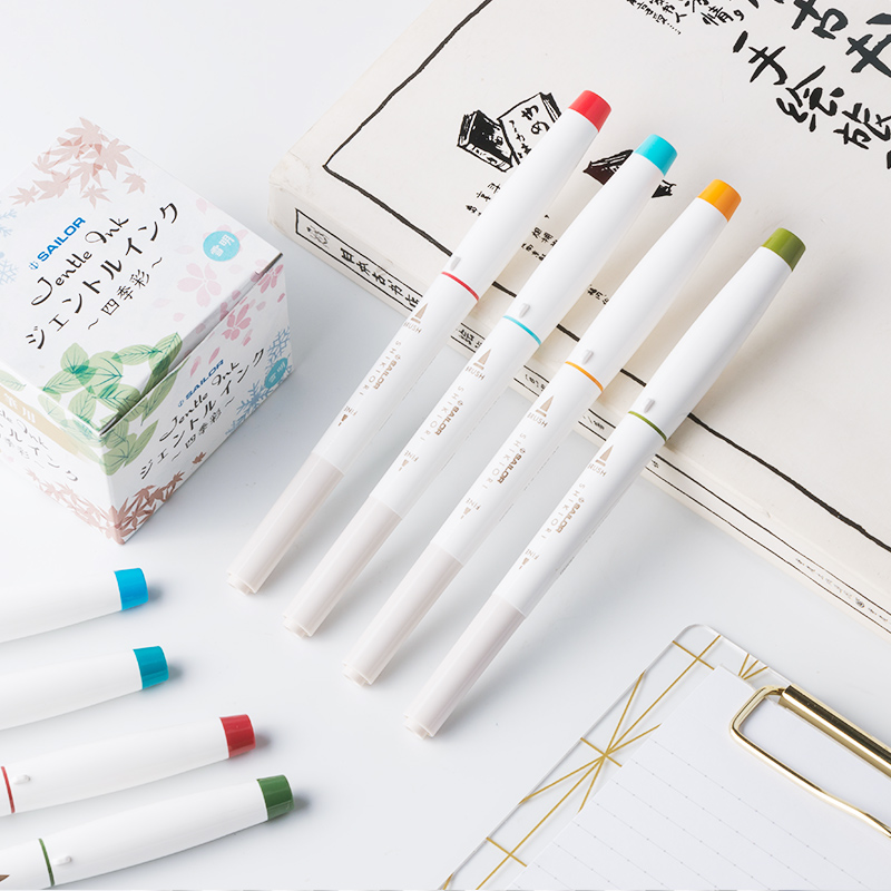 Cloud stop writing music SAILOR four seasons color brush four seasons weaving double-headed pen 20-color soft-tip pen hand account writing drawing