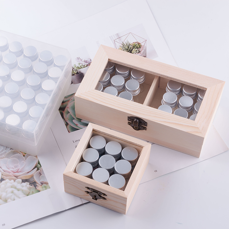 Yunstop Ink Packing Storage Box 36-slot Plastic 9-slot Wooden Rectangular Box Easy Arrangement of Colored Ink