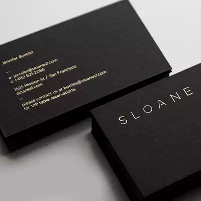 High-end business card black card business card free design concave and convex bronzing custom business card black cardboard business card production