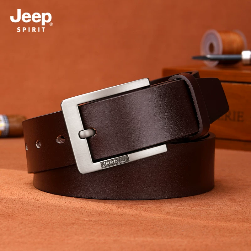 Пояс для мужчин Jeep, универсальные кожаные брюки, корейский стиль, натуральная кожа