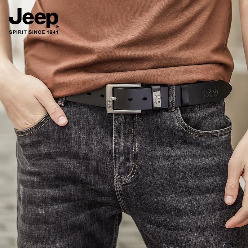 Пояс для мужчин Jeep, универсальные кожаные брюки, корейский стиль, натуральная кожа