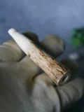 Грубый и тонкий дым двухподобный оригинальный кожаный рога Сигарет Сигаретный дым без фильтрации белого рога из слоновой кости.