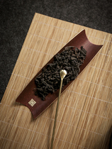 Pure copper large lacquered tea teaspoon teaspoon tea clip Three sets Zen Tea Tea Spoon Single Day Style Kongfu Tea Accessories Tea Ceremony