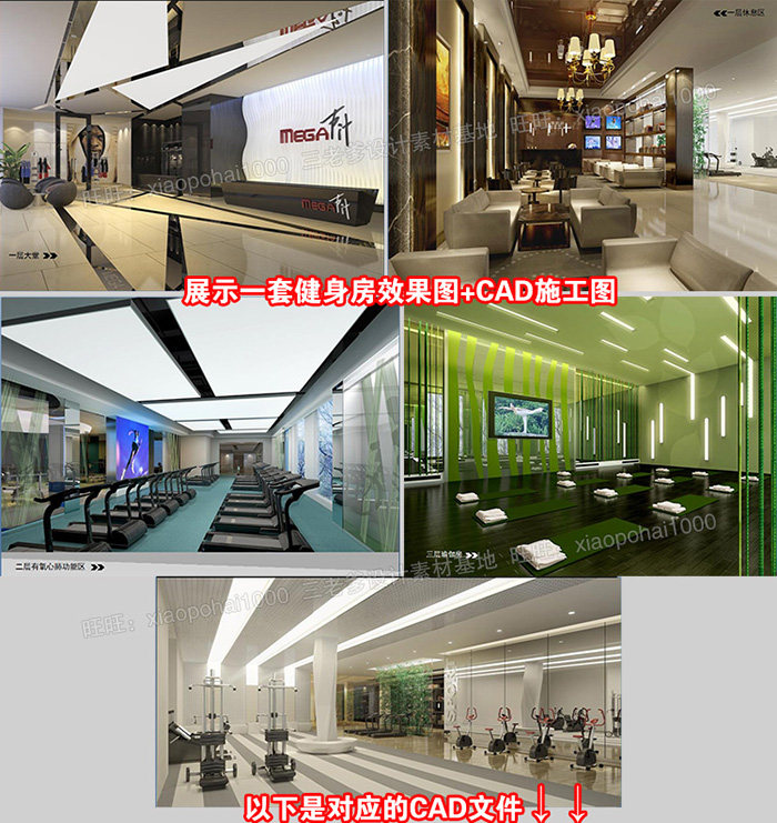 瑜伽馆会所健身房3d模型cad施工图体育器材3DMAX效果图设计素材6.24.11