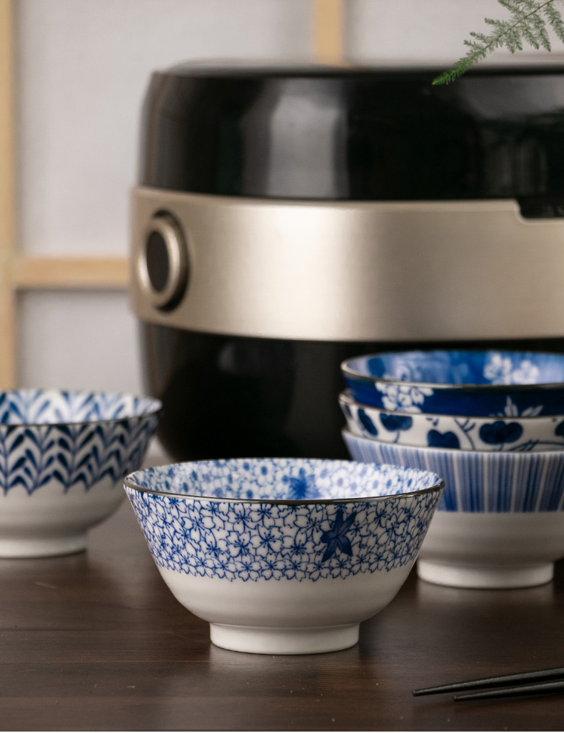 Tall rice bowls a single hat to job simple blue and white porcelain bowls new Japanese ceramic bowl bowl move meinung