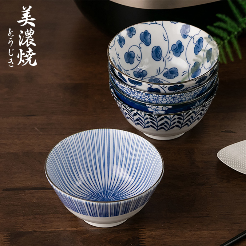 Tall rice bowls a single hat to job simple blue and white porcelain bowls new Japanese ceramic bowl bowl move meinung