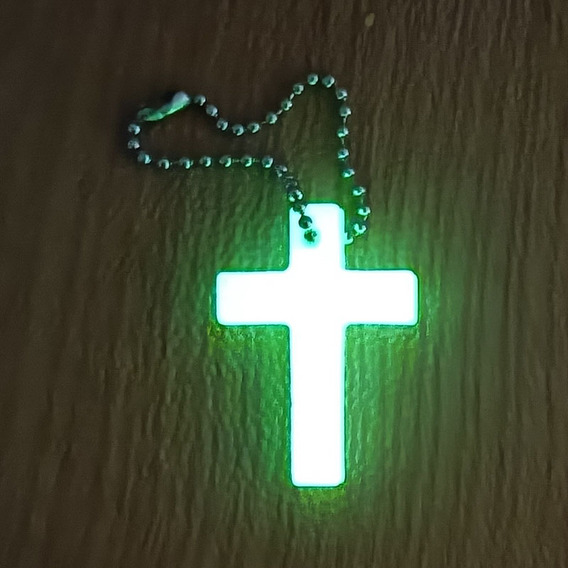 OEM cycle use luminous diving outdoor fluorescent sign car backpack personalized decoration pendant cross