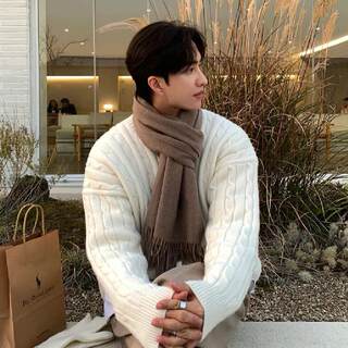 Scarf for Men, Thickened for Autumn and Winter, Korean Style, Atmospheric, Birthday Gift, Warm, Long Neck Scarf for Couples, Gift for Boyfriend