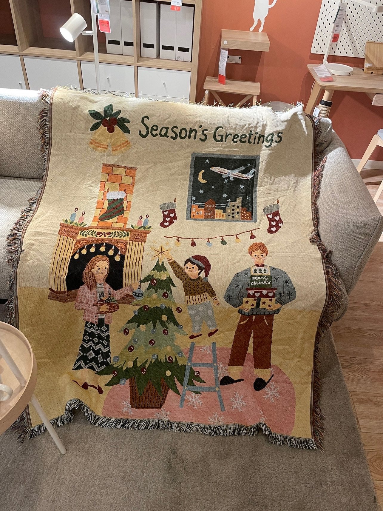 United States Order Merry Christmas Christmas a festive placement Decorative Blanket Sofa Blanket Tapestry-Taobao