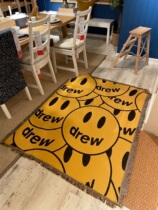 US order smiley face sofa towel tapestry Justin Bieber same Drew house blanket casual blanket