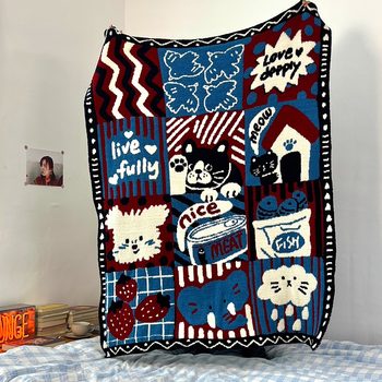 Cute pet paradise, thickened maternal and infant grade a fleece blanket