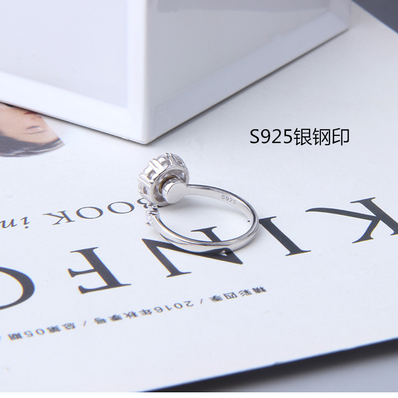 S925 sterling silver ring rung mạng màu đỏ với cùng một đoạn có thể biến các mô phỏng chiếc nhẫn kim cương để chạy vòng may mắn