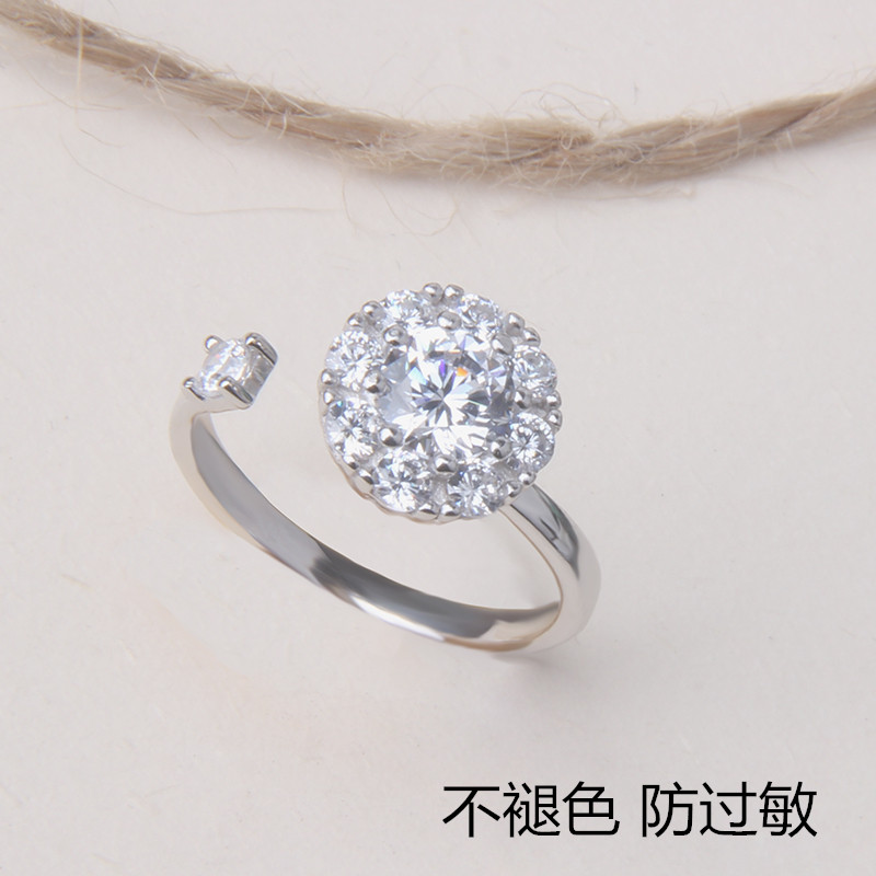 S925 sterling silver ring rung mạng màu đỏ với cùng một đoạn có thể biến các mô phỏng chiếc nhẫn kim cương để chạy vòng may mắn