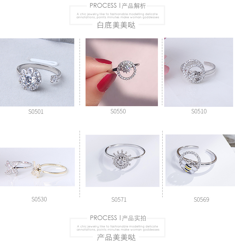 S925 sterling silver ring rung mạng màu đỏ với cùng một đoạn có thể biến các mô phỏng chiếc nhẫn kim cương để chạy vòng may mắn