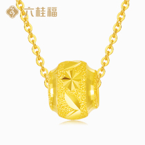 Six Guifu jewelry printed gold necklace Pure gold 999 pendant can be used with necklace Clavicle chain Necklace set chain Female