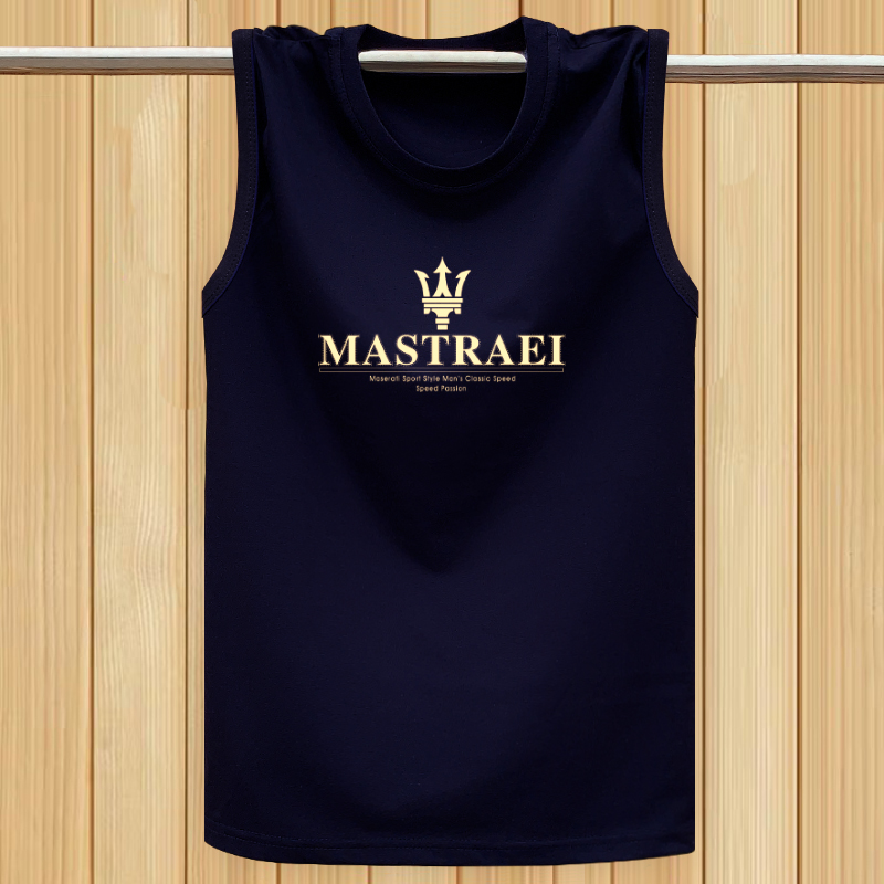Áo vest nam thể thao XL rộng tay cotton không tay áo thun cổ tròn thể dục thấm mồ hôi áo vest rộng vai áo thủy triều - Lót áo ba lỗ nam cao cấp