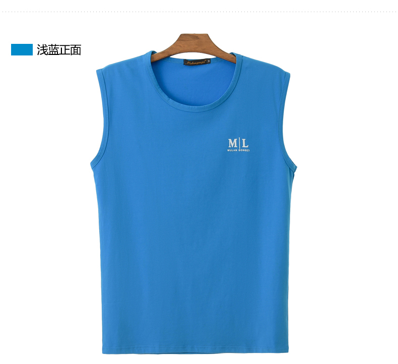 Vòng cổ lỏng lẻo cộng với phân bón XL không tay áo thun nam to béo người vest vai cotton chất béo thể thao thấm mồ hôi cotton ba lỗ