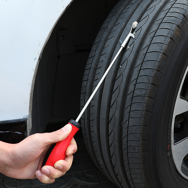 Car tire pebble cleaning tool to remove stone cleaning hook tire gap scraping pebble theorizer pick up button hook