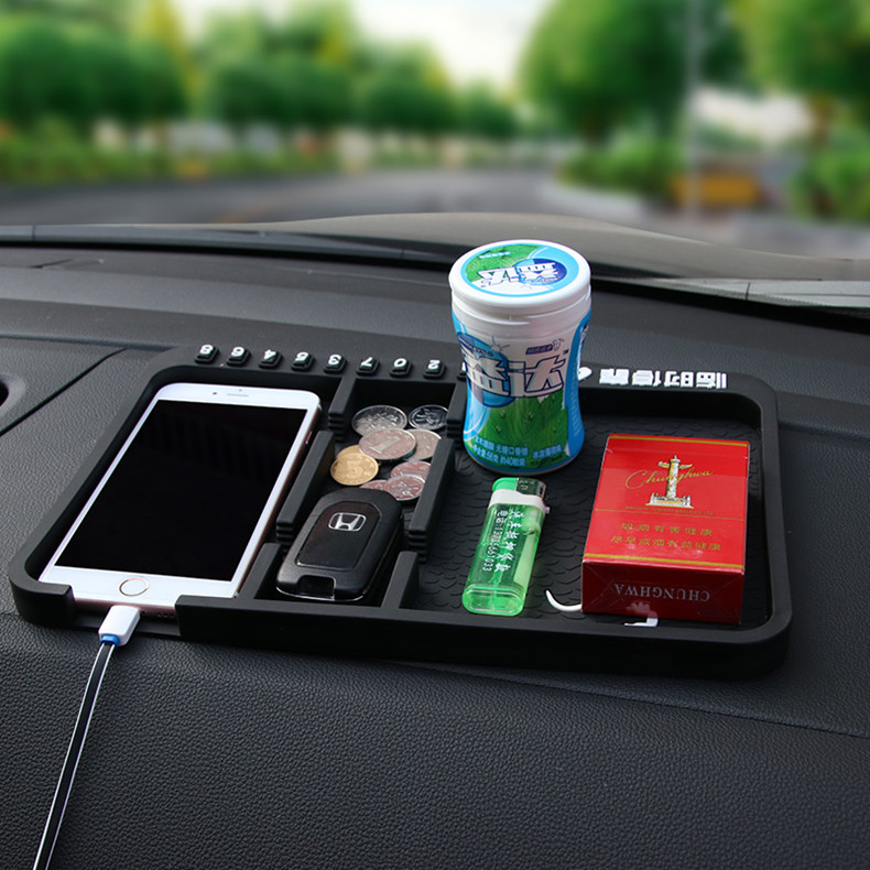 Car anti-skid pad car mobile phone bracket high temperature car interior central control instrument panel multi-functional storage mat