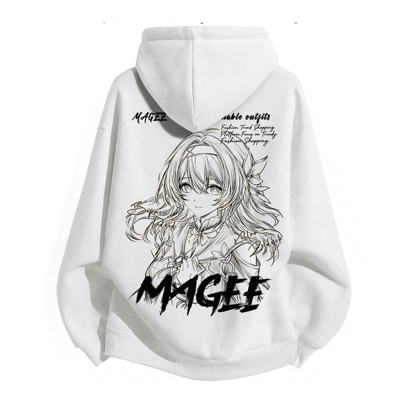 Fashionable Trendy Brand Hooded Sweatshirt with Colorful Firefly Anime Print for Middle and High School Students, Unisex Loose Fit with Fleece Lining, Ins-Style Jacket Fashionable Trendy Brand Hooded Sweatshirt with Colorful Firefly Anime Print for Middle and High School Students, Unisex Loose Fit with Fleece Lining, Ins-Style Jacket