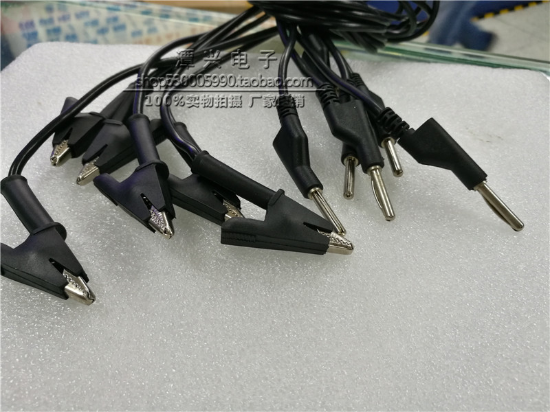 High temperature and high pressure clip to 4MM plug wire Silicone wire alligator clip to banana plug Test wire black