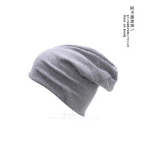 Breathable ~ cotton ~ autumn winter knit cap ~ Korean version 100 lap pure color Baotou cap heaps and cold caps 4-color entry