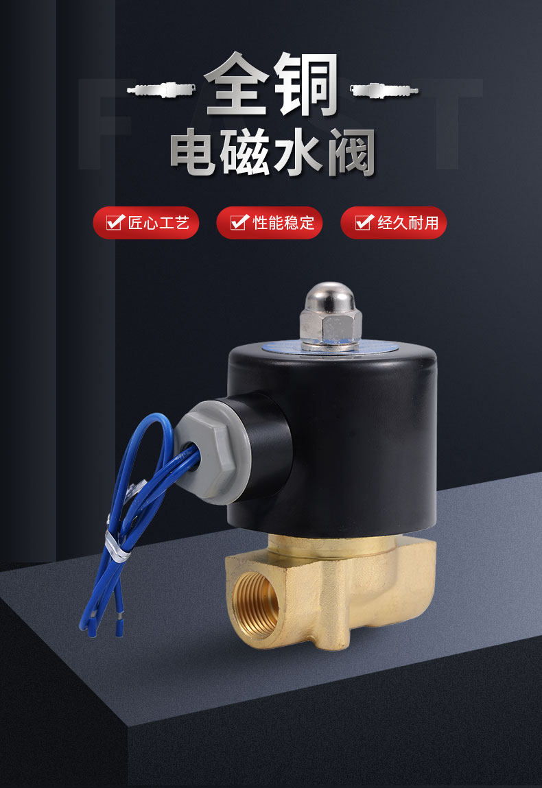 Газовый клапан 全铜常闭电磁阀电控水阀开关气阀220v24v控制阀放水电池阀水控阀 Energizer power