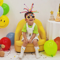 Baby year old spring birthday hair hoop colorful atmosphere photo props cartoon ball head hoop cute dress up