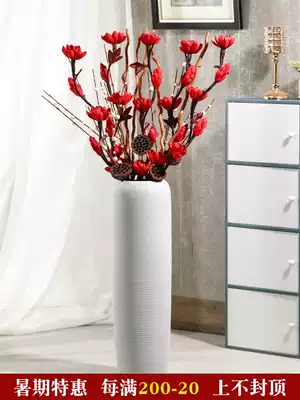 Nordic brushed floor-to-ceiling flower arrangement Dried flower ceramic flower Jingdezhen ceramic decoration decoration vase Home living room