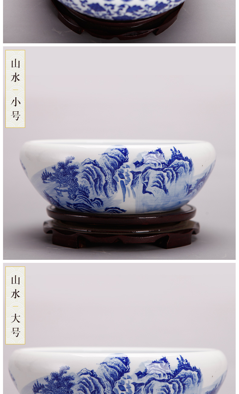 Basin of jingdezhen ceramics aquarium fish tank water lily bowl lotus flower POTS round of horticulture plant POTS