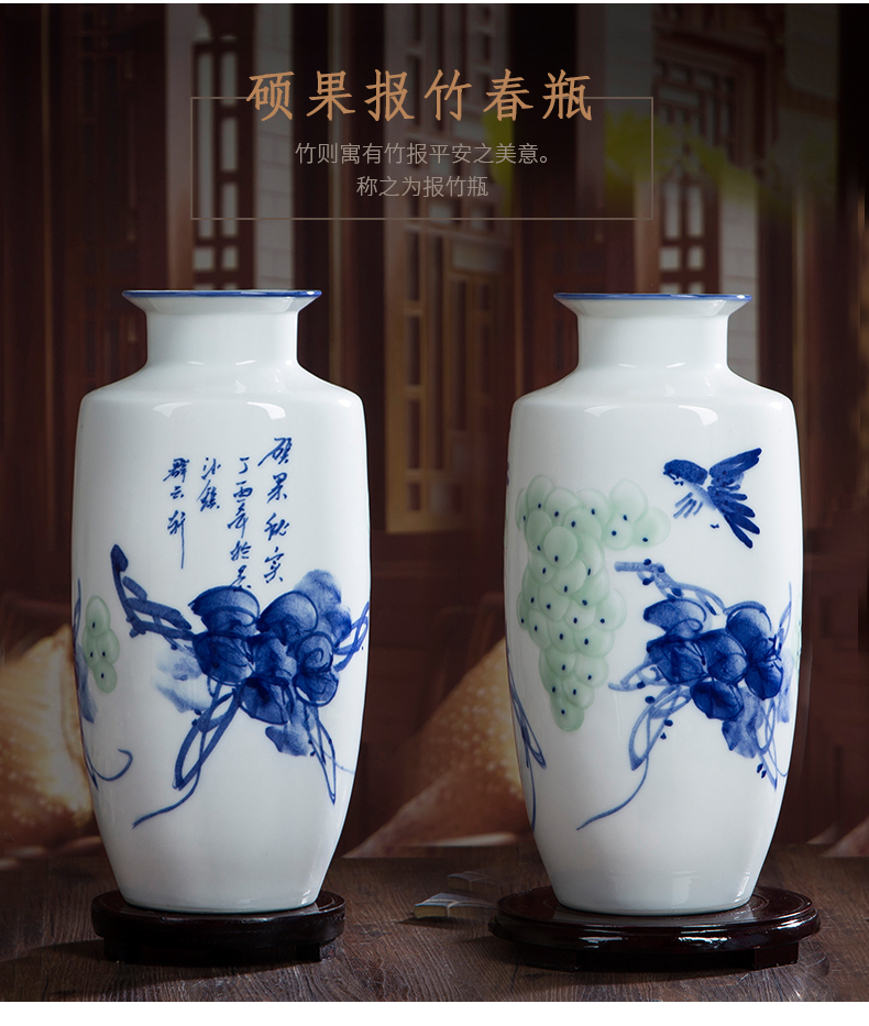 Jingdezhen hand - made ceramic porcelain vase furnishing articles hand - made lotus flower arranging the modern Chinese style living room sitting room adornment