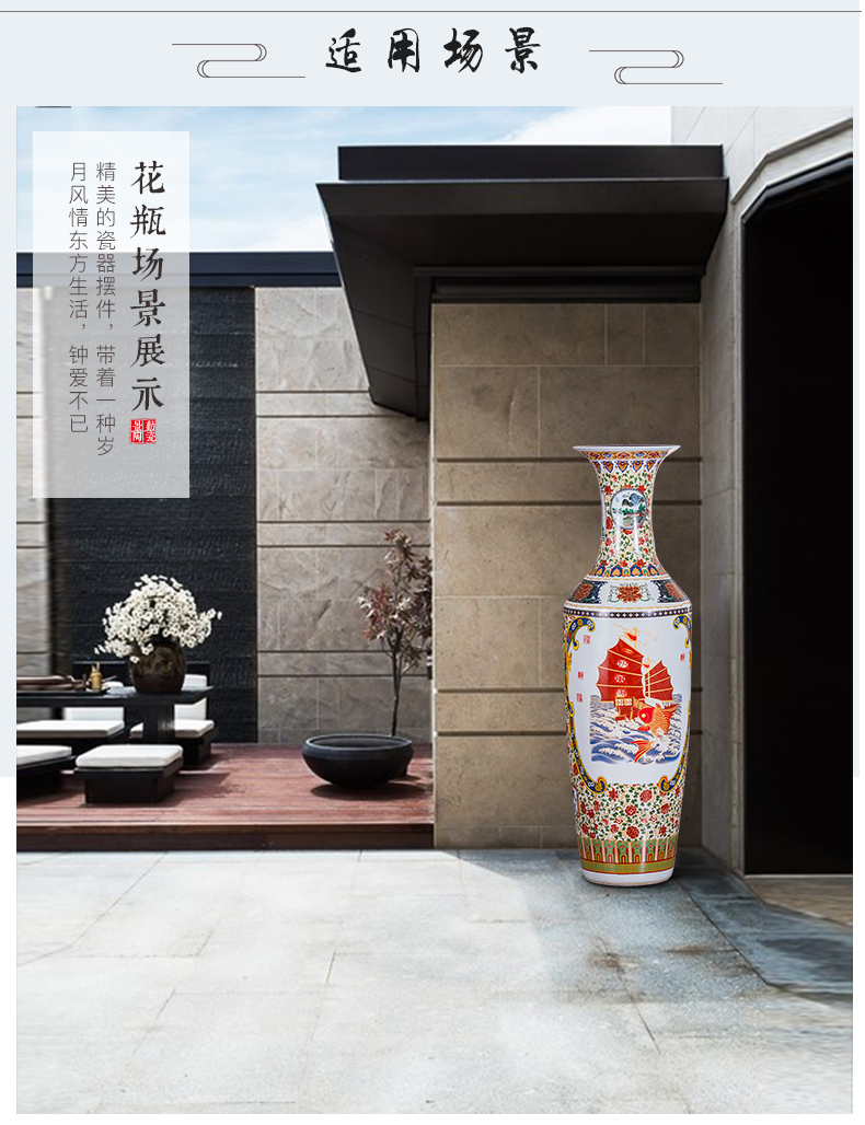 Jingdezhen ceramics furnishing articles sitting room of large vase flower arranging hotel opening move Chinese style household ornaments