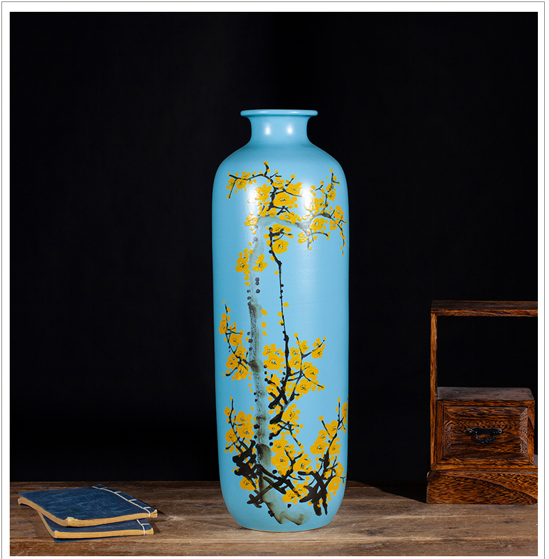 Jingdezhen ceramics modern new Chinese style of large vases, hand - made dried flowers, flower arrangement, the sitting room TV ark, furnishing articles