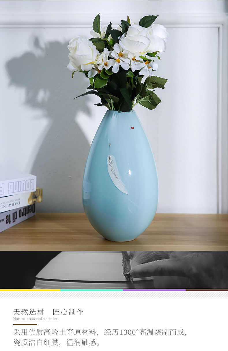 Large ceramic vase landed Chinese nostalgic home decoration flower arranging hydroponic sitting room place wedding housewarming gift