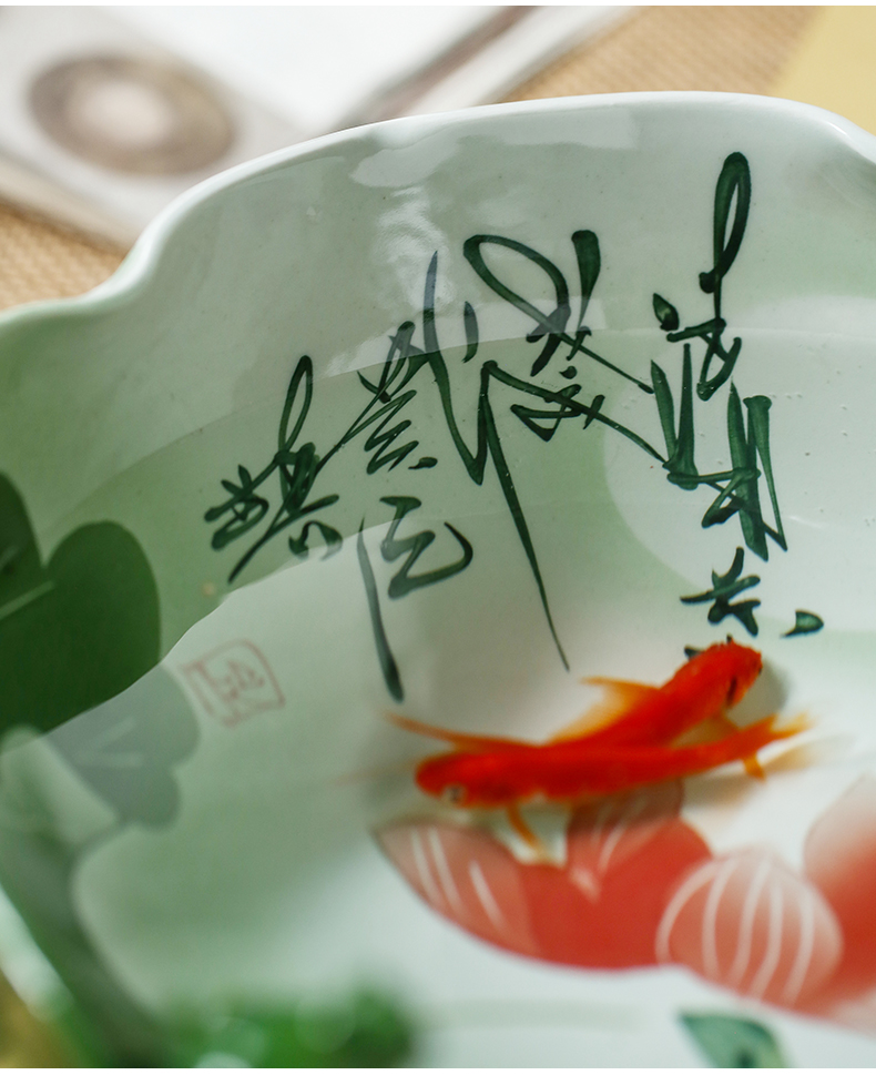 Jingdezhen ceramic furnishing articles aquarium water shallow water lily cuhk refers to basin water lily tortoise cylinder storage cylinder porcelain