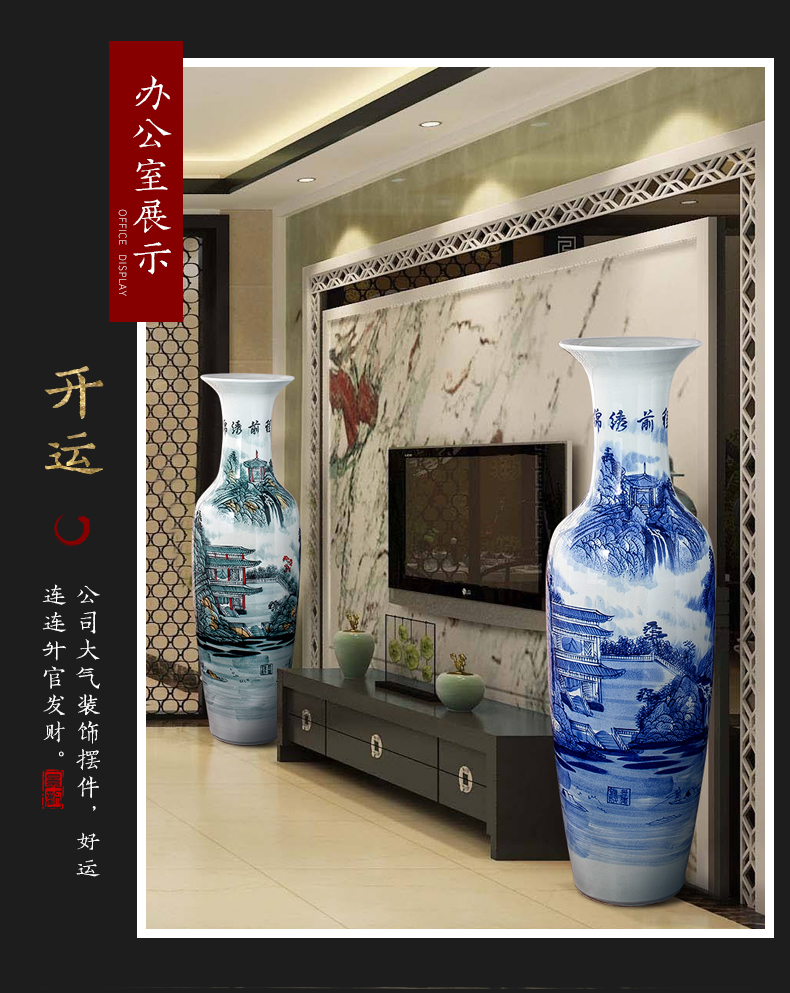 Jingdezhen ceramics manual hand - made bright future furnishing articles sitting room of large vase flower arranging hotel decoration