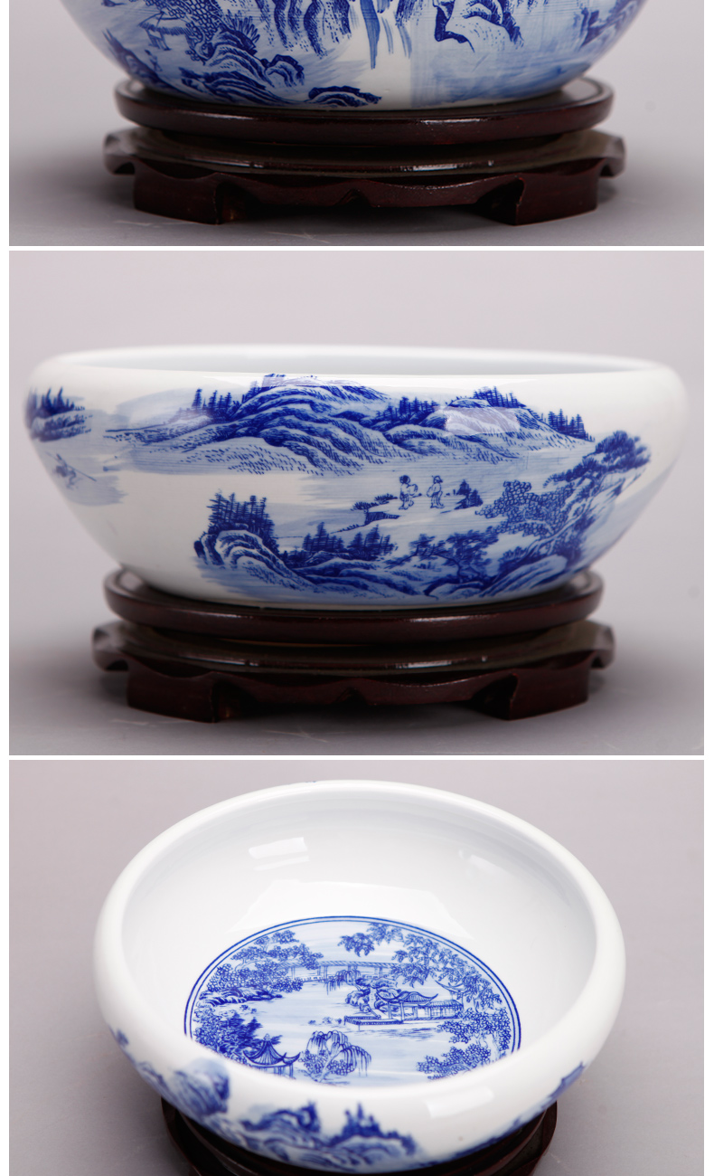 Basin of jingdezhen ceramics aquarium fish tank water lily bowl lotus flower POTS round of horticulture plant POTS