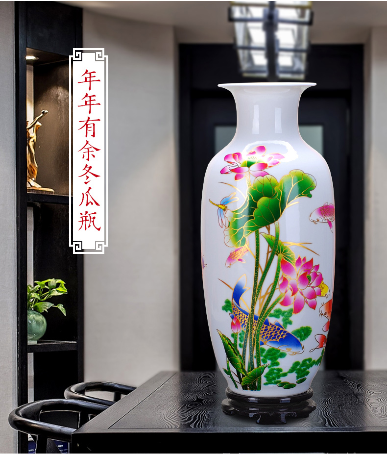 Jingdezhen ceramic vase furnishing articles sitting room flower arranging dried flower vase household of Chinese style to decorate the sitting room be born small place