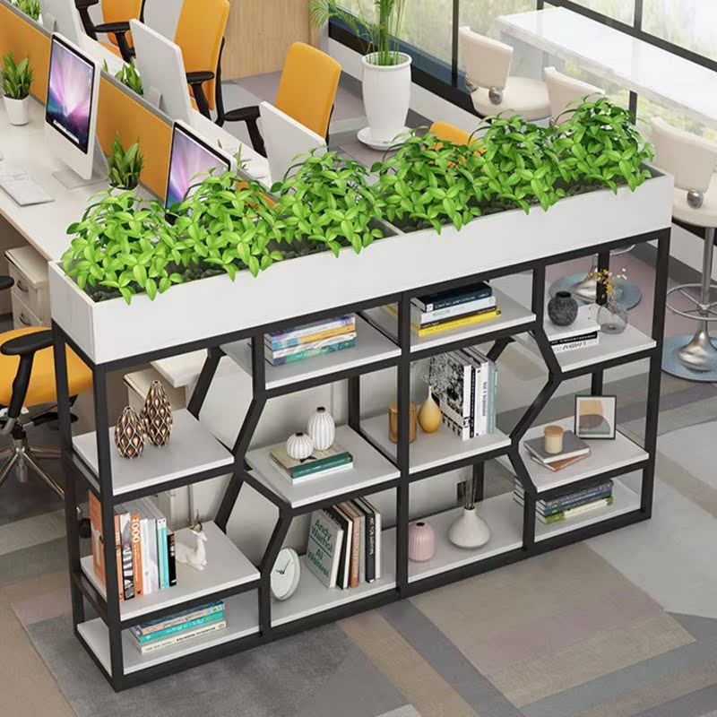 Office Industrial Wind Iron Art Shelf Hotel Leisure Area Half Wall Trim Wall Green Planting Partition Screen Flower Shelf