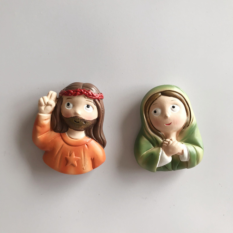 (4) new cartoon Holy Father's creative solid resin magnetic refrigerator sticker